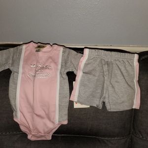 Miami  Hurricanes baby girl short set